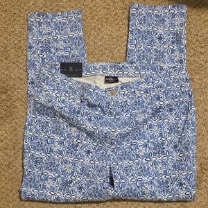 Rafaella Blue and White Geometric Trousers